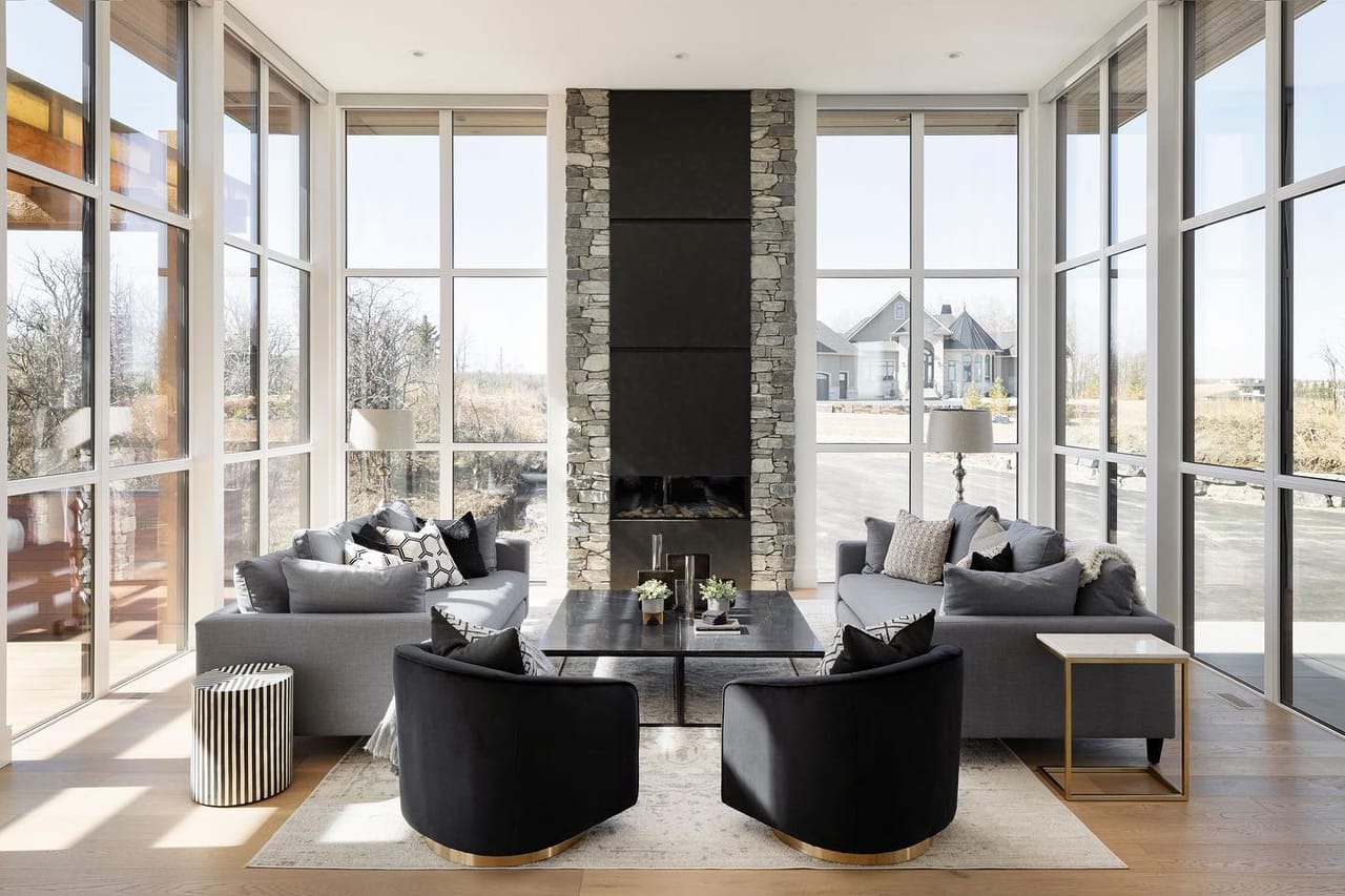 Interior of the Columbia Lake build